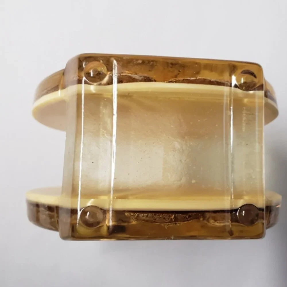 Colorflo Resin Lucite Dried Flowers & Wooden baskets Napkin Letter holder 1970s